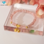 Vòng Thạch Anh Hồng Mix Charm đồng xi